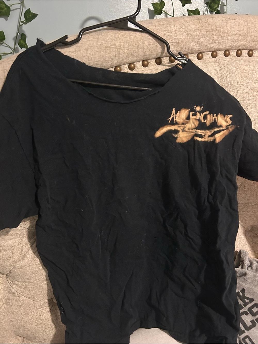 Black Graphic T-Shirt with Tan Accent